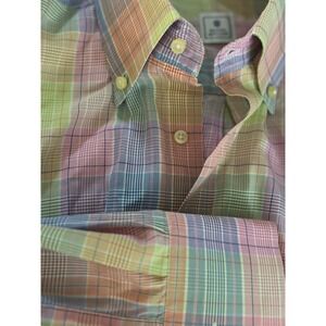 Peter Millar Large Shirt Mens   Striped Button Down Pink‎ Long Sleeve Checks